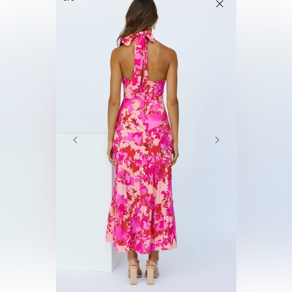 NWT Hello Molly LOVE LOOP MIDI DRESS FUCHSIA 10 - Picture 2 of 5